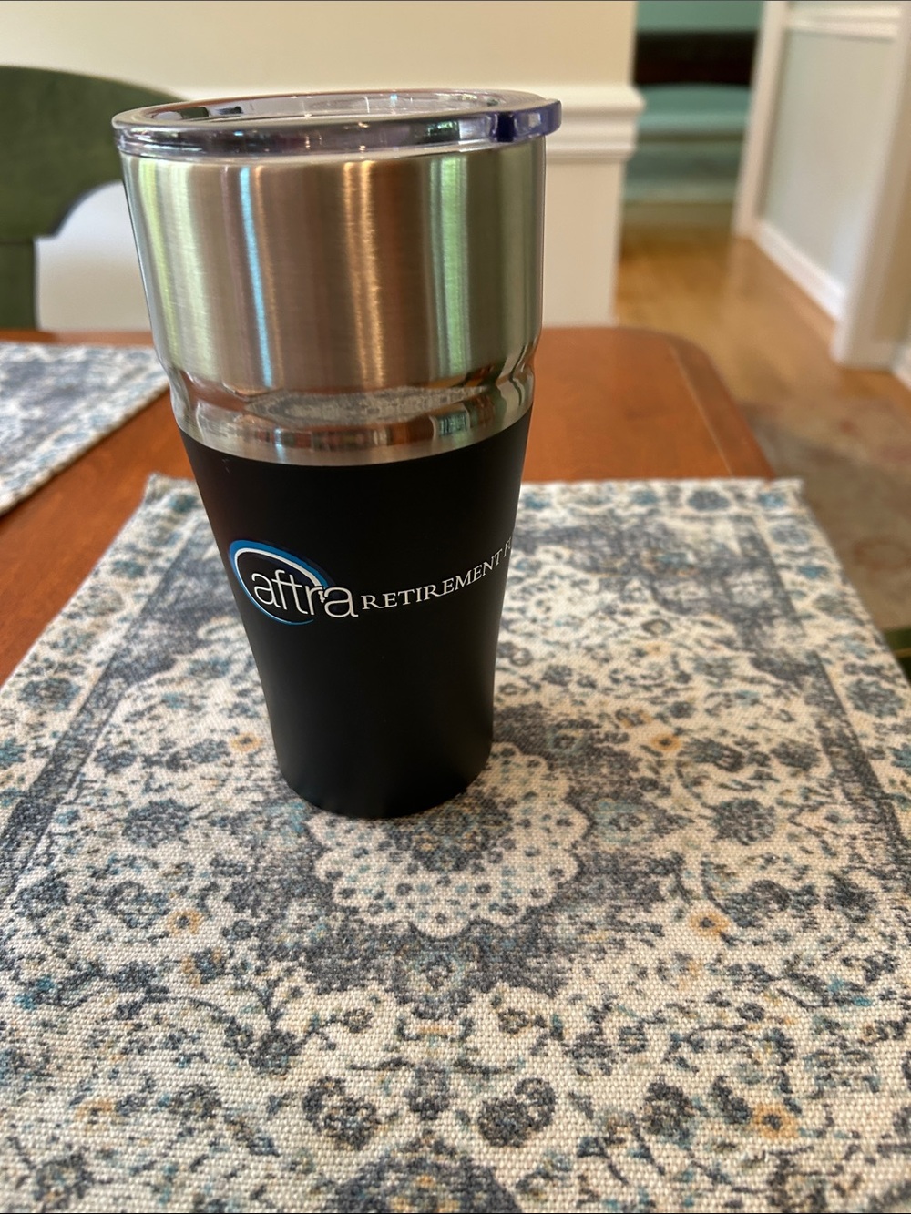 Aftra Retirement Black Stainless Travel Tumbler